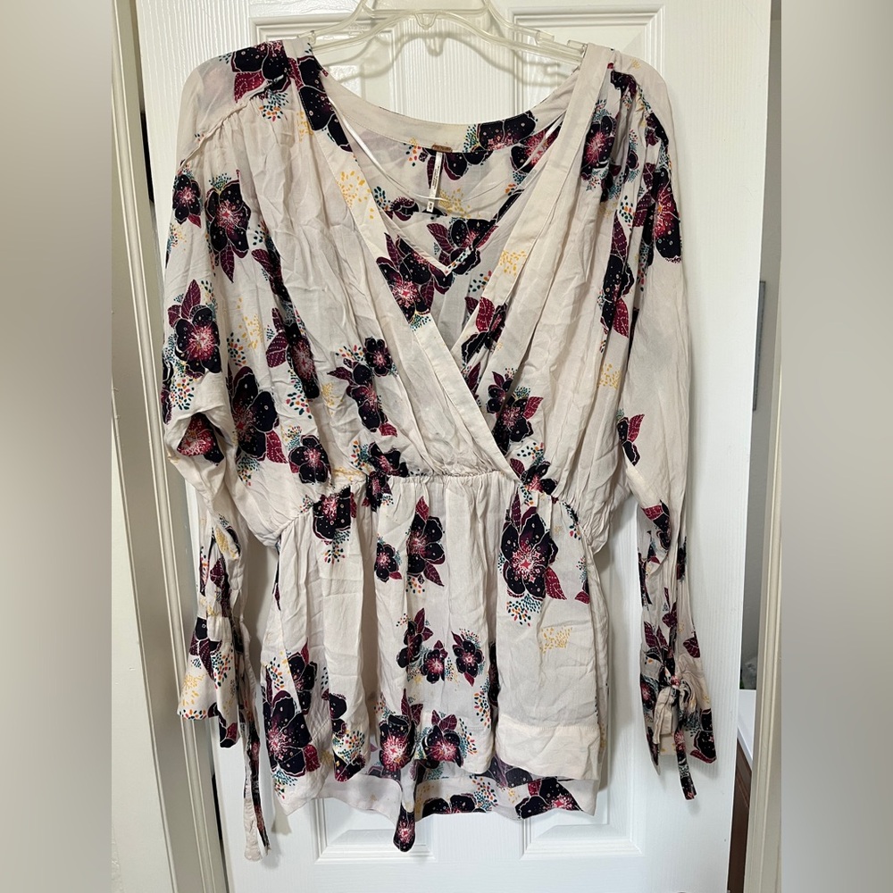 Free People Women’s Floral Wrap Blouse